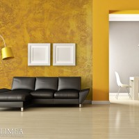 Wand in antikem Look mit Messing-Effekt